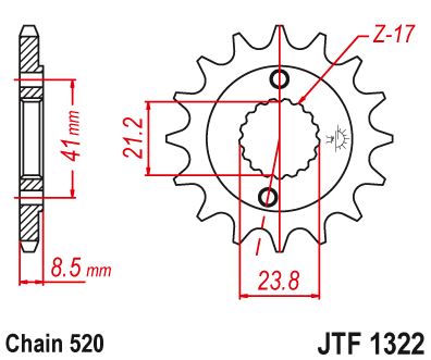Звезда цепного привода JTF1322 15