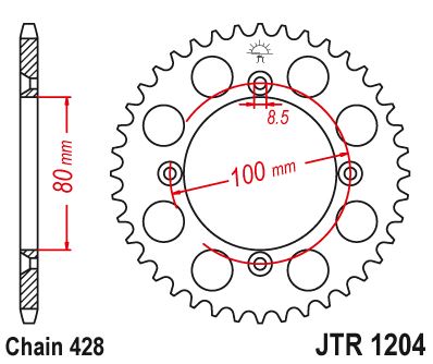 Звезда цепного привода JTR1204 46