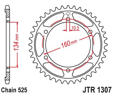 Звезда цепного привода JTR1307 42