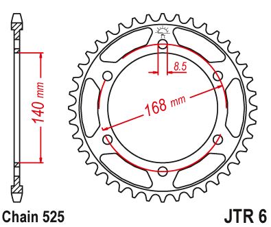Звезда цепного привода JTR6 47