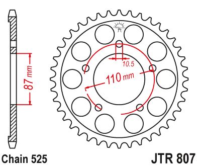 Звезда цепного привода JTR807 48