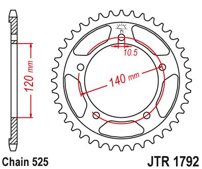 Звезда цепного привода JTR1792 47