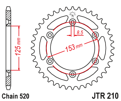 Звезда цепного привода JTR210.52SC