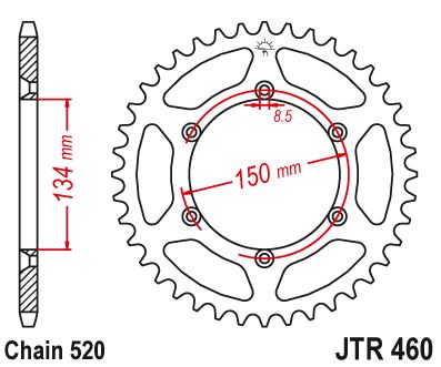 Звезда цепного привода JTR460 50sc
