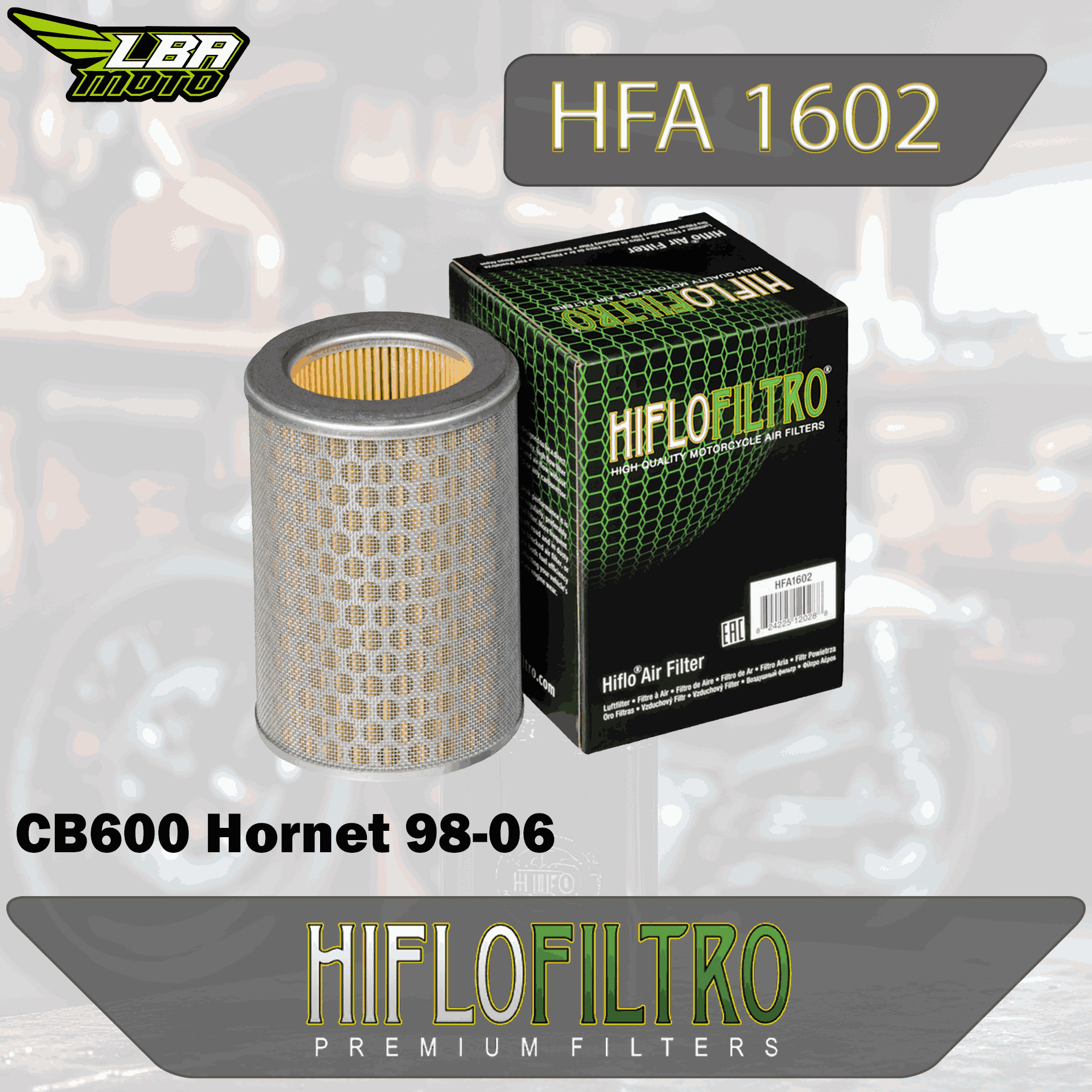 Воздушный фильтр HIFLO HFA1602 Honda CB600 Hornet 98-06, CBF600 04-07