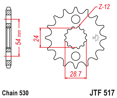 Звезда цепного привода JTF517 18