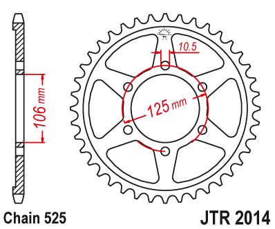 Звезда цепного привода JTR2014 37