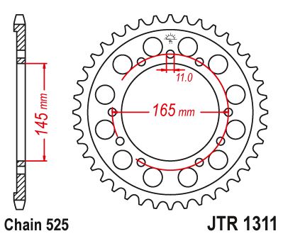 Звезда цепного привода JTR1311 45