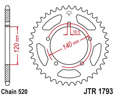Звезда цепного привода JTR1793 43