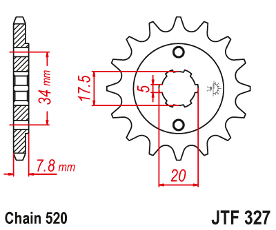 Звезда цепного привода JTF327 13