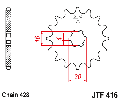 Звезда цепного привода JTF416.14
