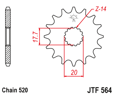 Звезда цепного привода JTF564.13