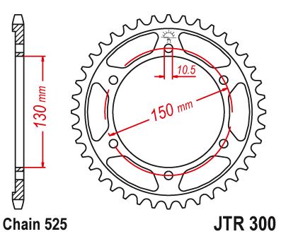 Звезда цепного привода JTR300 48