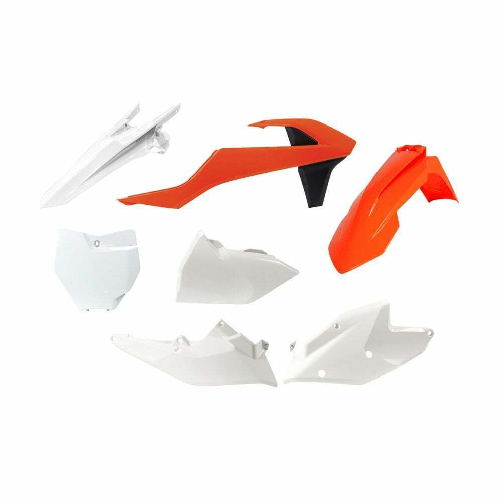 Комплект пластика R-Tech KTM SX/SX-F 16-18, XC/XC-F 17-18 (R-KITKTM-OEM-516) Бело-Оранжево-Черный