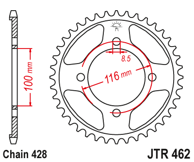 Звезда цепного привода JTR462.50