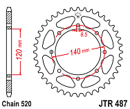  Звезда цепного привода JTR487 43